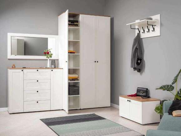 Прихожая Остин 2 Белый шагрень/Дуб Вотан Прихожая Остин 2 Белый шагрень/Дуб Вотан