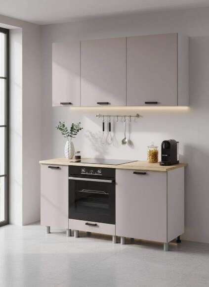 МК Аленушка 1,6м в.6 Лаванда Кашемир,скоба черный,сонома