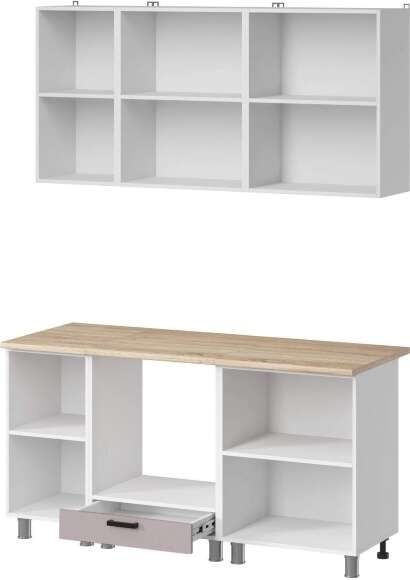 МК Аленушка 1,6м в.6 Лаванда Кашемир,скоба черный,сонома