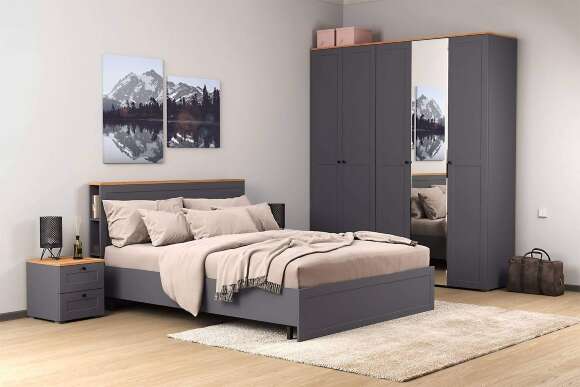 Шкаф для одежды Остин 13.336.02, Серый графит, Дуб золотой Шкаф для одежды Остин 13.336.02, Серый графит, Дуб золотой