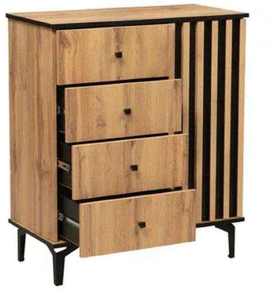 Стенка Либерти 4 (опора h150) Дуб вотан/Черный Стенка Либерти 4 (опора h150) Дуб вотан/Черный