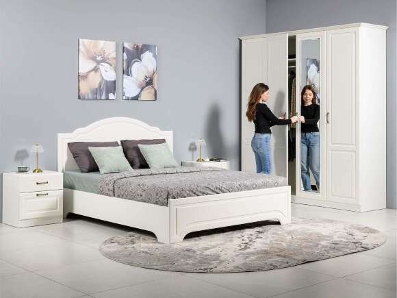 Спальня Ливерпуль 3 Белый/Ясень ваниль