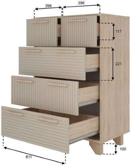 Ньёрд Комод 700.5 Дуб Сонома/Ива пепельная Ньёрд Комод 700.5 Дуб Сонома/Ива пепельная