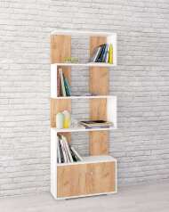 Стеллаж Ромео-2 (ТЭКС) Белый / Дуб Крафт