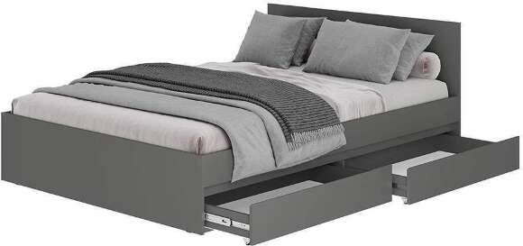 Кровать с настилом ЛДСП и ящиками Симпл КР-07 120х200, Графит