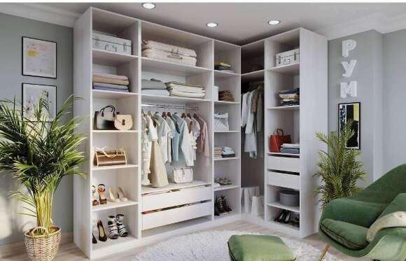 Гардеробная Рум. Комплект 3.1 без фасадов, ясень Гардеробная Рум. Комплект 3.1 без фасадов, ясень