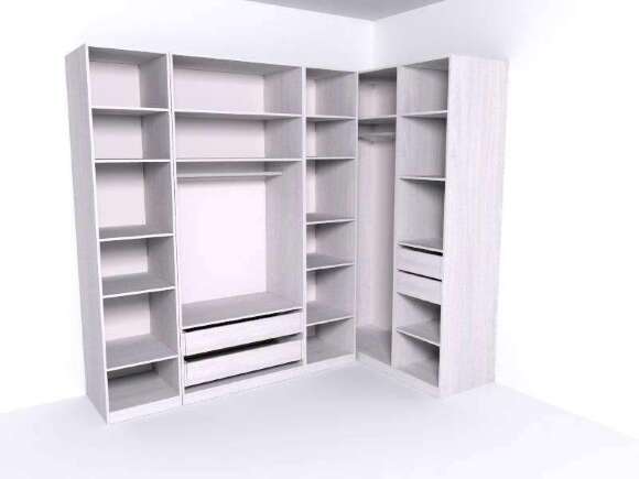 Гардеробная Рум. Комплект 3.1 без фасадов, ясень Гардеробная Рум. Комплект 3.1 без фасадов, ясень