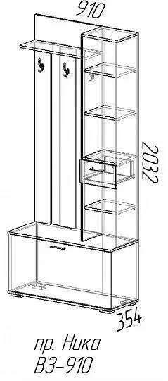 Прихожая НИКА ЭРА (Ясень Шимо)