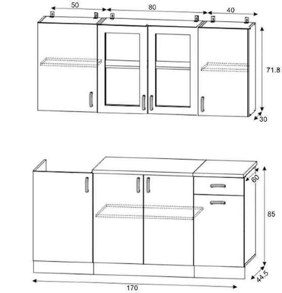 Кухня Констанция 1.7 (МИФ) Мускат Кухня Констанция 1.7 (МИФ) Мускат