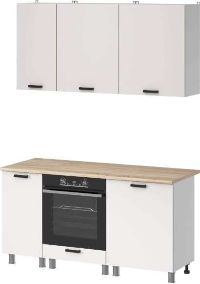 МК Аленушка 1,6м в.6 Лаванда Молочный,скоба черный,сонома