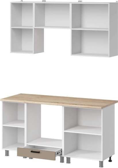 МК Аленушка 1,6м в.5 Орешник Матовый Вижен,скоба черный,сонома