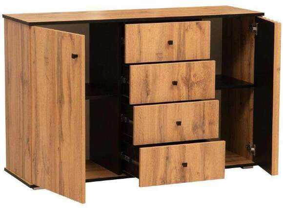 Модульная гостиная Либерти 1 (опора h20) Дуб вотан/Черный