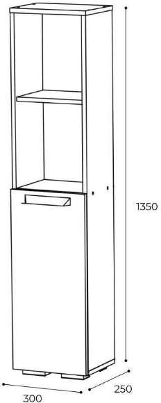 Пенал Квартет-13, дуб крафт/графит Пенал Квартет-13, дуб крафт/графит
