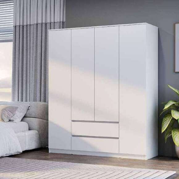 Шкаф 4-х створчатый Симпл ШК-13 (БТС) Белый