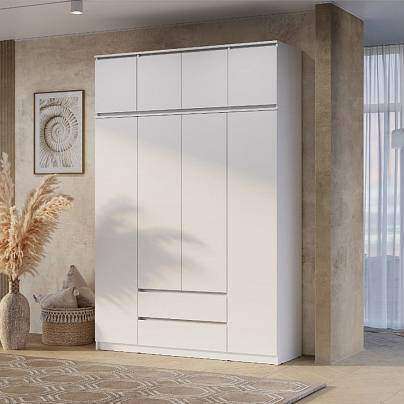 Шкаф 4-х створчатый Симпл ШК-13 (БТС) Белый