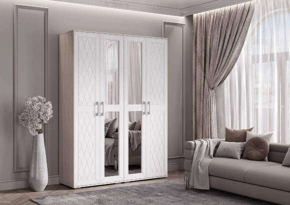 Шкаф двухдверный с зеркалом Британика (БТС) Шкаф двухдверный с зеркалом Британика (БТС)