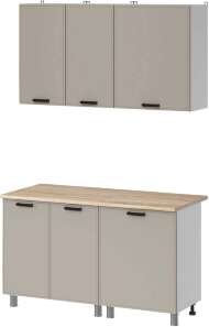 МК Аленушка 1,4м Магнолия Керамика,скоба черный,сонома МК Аленушка 1,4м Магнолия Керамика,скоба черный,сонома