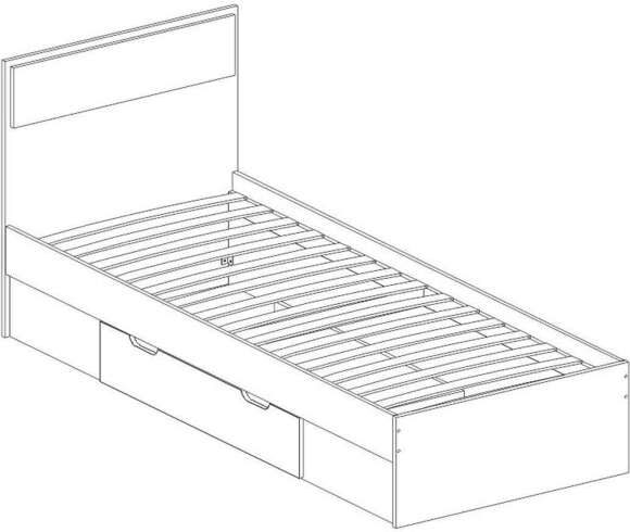 NEXT 71 Кровать односпальная с ящиком 800 Белый / Дуб Сонома NEXT 71 Кровать односпальная с ящиком 800 Белый / Дуб Сонома