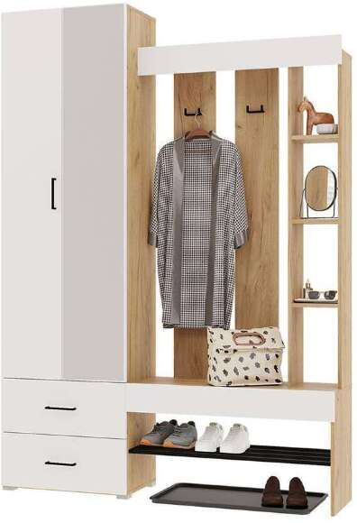 Прихожая Домино (Крафт / Белый)