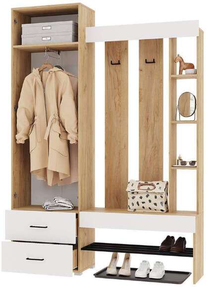 Прихожая Домино (Крафт / Белый)