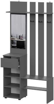 Денвер вешалка с зеркалом / Графит серый