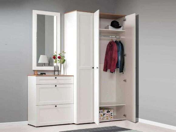 Прихожая Остин 3 Белый шагрень/Дуб Вотан Прихожая Остин 3 Белый шагрень/Дуб Вотан