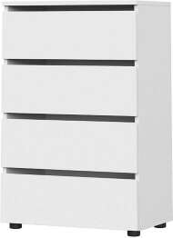 Токио комод 4 ящика / Белый текстурный Токио комод 4 ящика / Белый текстурный