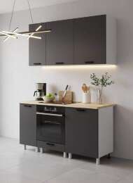 МК Аленушка 1,6м в.6 Лаванда Сталь,скоба черный,сонома