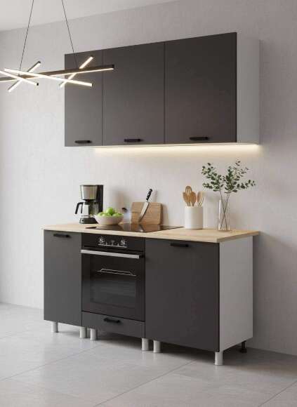 МК Аленушка 1,6м в.6 Лаванда Сталь,скоба черный,сонома