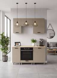 МК Аленушка 1,6м в.5 Орешник Матовый Вижен,скоба черный,сонома (без столешницы)