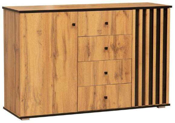 Комод Либерти 51.04 (опора h20) Дуб вотан/Черный Комод Либерти 51.04 (опора h20) Дуб вотан/Черный