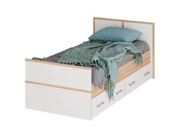 Кровать 90х200 с ящиками Сакура (БТС) с проложками из ДСП