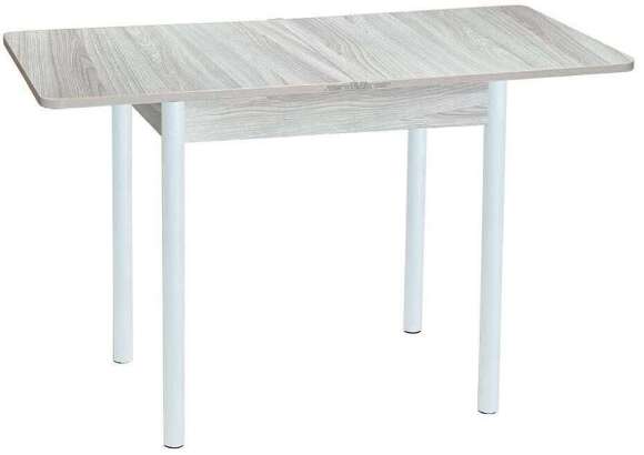 Эко 80х60 стол обеденный раскладной / Ясень светлый/белый