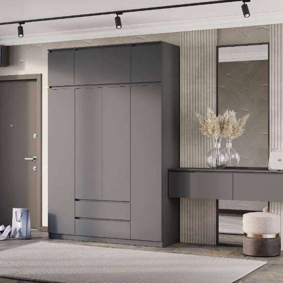 Шкаф 4-х створчатый Симпл ШК-13 (БТС) Графит Шкаф 4-х створчатый Симпл ШК-13 (БТС) Графит