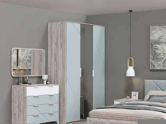 Шкаф двухдверный с зеркалом Лагуна (MLK)