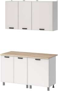 МК Аленушка 1,4м Магнолия Молочный,скоба черный,сонома МК Аленушка 1,4м Магнолия Молочный,скоба черный,сонома