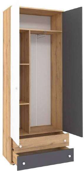 Шкаф для одежды и белья Лойс 92 (Глазов) Белый, Графит