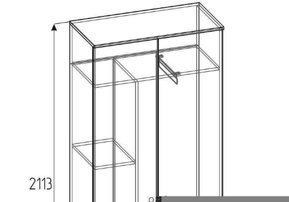 Шкаф для одежды и белья Лойс 92 (Глазов) Белый, Графит