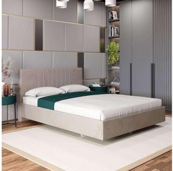 Кровать с латами Соло 180*200, Бежевый Кровать с латами Соло 180*200, Бежевый