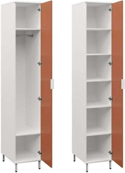 Марвэл Шкаф-пенал 16.316.01 Белый PE шагрень / Плэйн / Безмолвная Пустыня