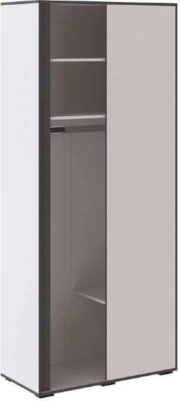 Шкаф угловой приставной Асцелла, Белый, Графит серый