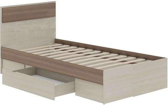 NEXT 71 Кровать односпальная с ящиком 800 Ясень Шимо темный / Ясень Шимо светлый NEXT 71 Кровать односпальная с ящиком 800 Ясень Шимо темный / Ясень Шимо светлый