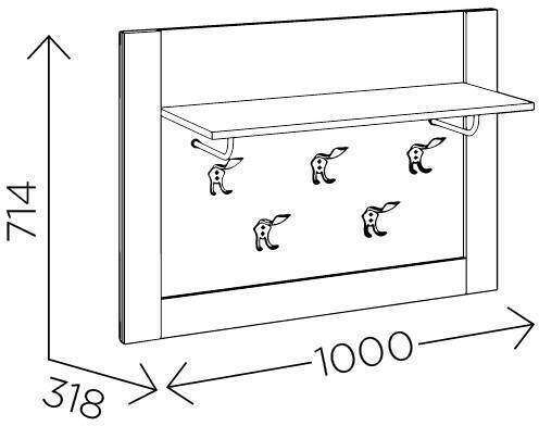 Вешалка настенная Ева 5 М8
