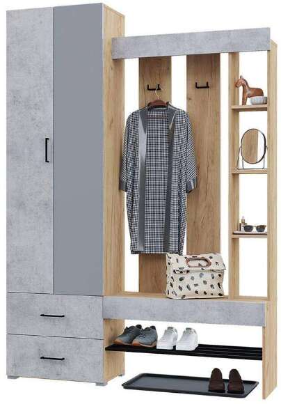 Прихожая Домино (Крафт / Бетон)