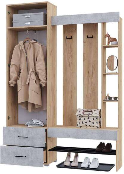 Прихожая Домино (Крафт / Бетон)