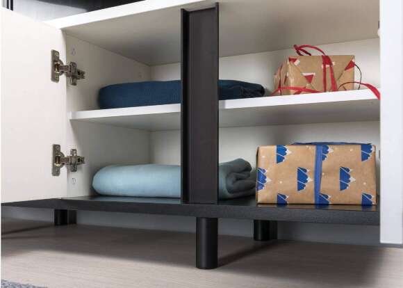 Квадро Тумба под ТВ 13.276 Белый PE шагрень, Черный Квадро Тумба под ТВ 13.276 Белый PE шагрень, Черный