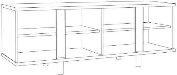 Квадро Тумба под ТВ 13.276 Белый PE шагрень, Черный Квадро Тумба под ТВ 13.276 Белый PE шагрень, Черный