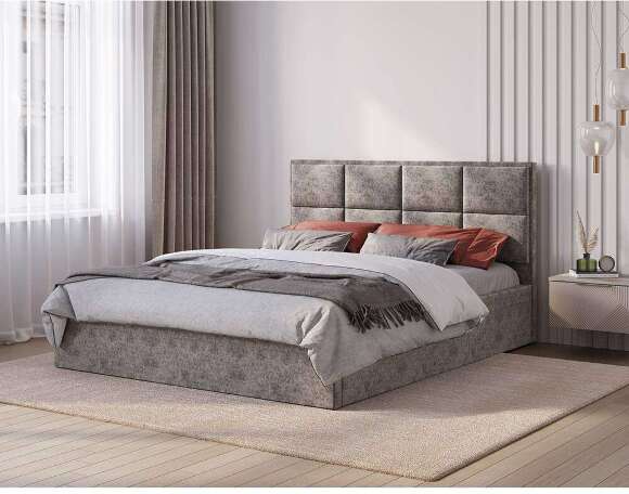 Кровать 160х200 с подъемным механизмом Линда, грей
