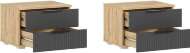 Марвэл Тумбы прикроватные (2 шт) (Браш Графит, Дуб Крафт)