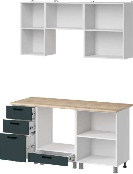 МК Аленушка 1,6м в.7 Лаванда Изумруд,скоба черный,сонома